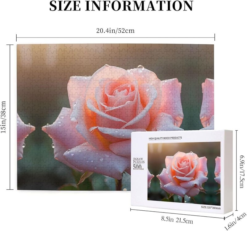 لغز الورود المزهرة 500 قطعة للكبار ديكور المنزل 20.4 × 15 بوصة - Image 4